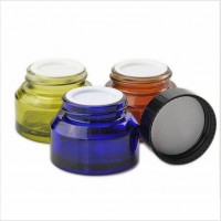 Oblique Shoulder Jar Glass Jars 30g Black Oblique Shoulder Glass Cosmetic Jar For Face Cream