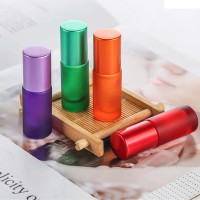 roll on glass perfume bottle with stainless roller ball  rainbow color essential oil roll on bottles