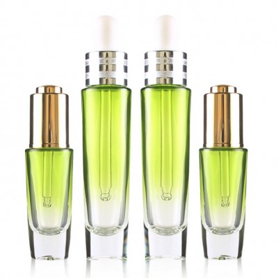 30Ml 50Ml  green Glass dropper essential oil dropper bottles with silver gold dropper cap essential oil bottles