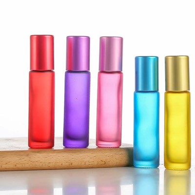 essential oil roller bottles with colorful lids custom glass roll on bottle with OEM colors