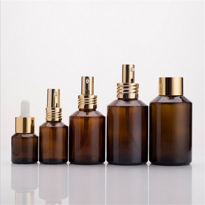 15g 30g 50g 15ml 30ml 60ml 120ml Amber Oblique Shoulder Lotion glass Bottles