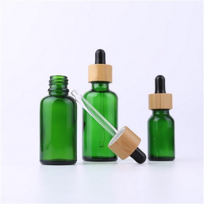 skincare glass dropper bottle 5ml 10ml 15ml 20ml 30 ml 50ml 60ml 100ml with bamboo lid for essential oil