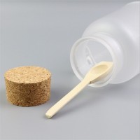 200g round ABS bath salt plastic bottle powder cream bottle with cork cover wooden spoon