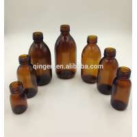 factory price food grade empty syrup glass bottle/amber round glass bottle for syrup