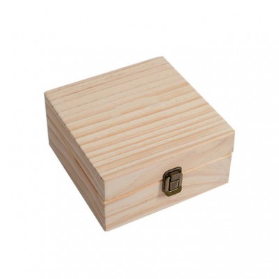 pine wooden box with printing logo on lid