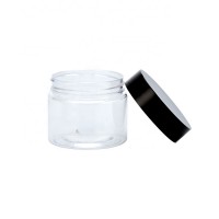 screw top recycled clear plastic cosmetic jars clear plastic jar with lids 2oz transparent plastic pet jar transparent